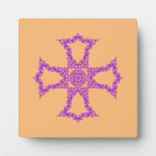 Plaque Photo Croix chrétienne rose Art moderne et esthétique