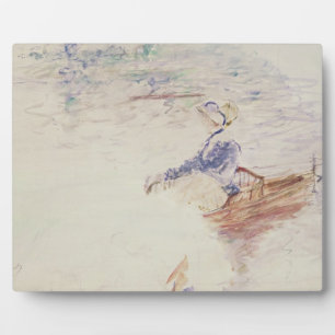 Plaque Photo Croquis d'une jeune femme dans un bateau, 1886 (av