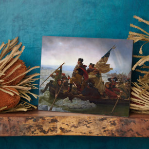 Plaque Photo Crossing Delaware 1776 : Général George Washington