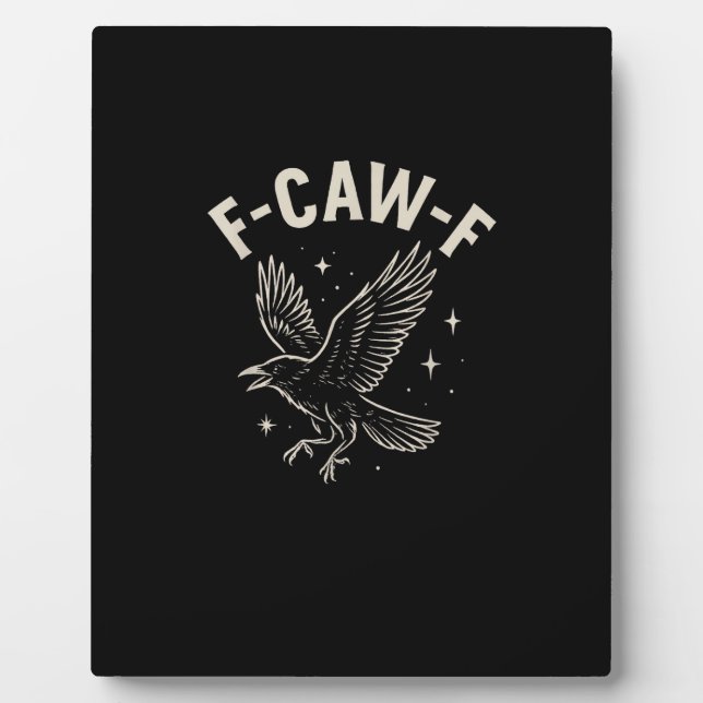 Plaque Photo Crow F-Caw-F Funny Bird Moon Gothic Adult Humor Cr (Devant)