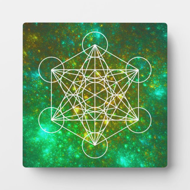 Plaque Photo Cube de Metatron, Géométrie Sacrée, Symbole Spirit (Devant)