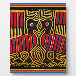 Plaque Photo Cuna Indian Mola Duck Design
