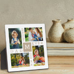 Plaque Photo Custom 4 Photo Collage Meilleur Papa Jamais Beige<br><div class="desc">Plaque photo personnalisée avec 4 photo collage pour le meilleur papa jamais. Le modèle est mis en place pour vous permettre d'ajouter 4 de vos photos préférées, l'année et le début. Un grand cadeau pour la fête des pères, l'anniversaire ou comme gardien d'un événement ou d'une réalisation personnelle. Le design...</div>