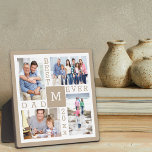 Plaque Photo Custom 4 Photo Collage Meilleur Papa Jamais Beige<br><div class="desc">Plaque photo personnalisée avec 4 photo collage pour le meilleur papa jamais. Le modèle est mis en place pour vous permettre d'ajouter 4 de vos photos préférées, l'année et le début. Un grand cadeau pour la fête des pères, l'anniversaire ou comme gardien d'un événement ou d'une réalisation personnelle. Le design...</div>