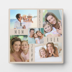 Plaque Photo Custom 5 Photo Collage Meilleure Maman Jamais Beig
