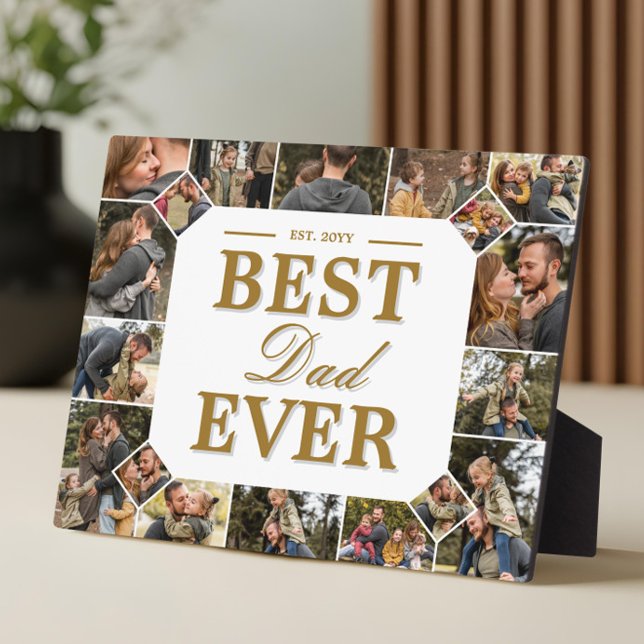 Plaque Photo Custom Best Dad Ever Family Photo Collage Keepsake (Best Dad Ever Father's Day Photo Frame Collage)