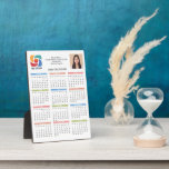 Plaque Photo Custom Business Logo 2026 Calendar Marketing<br><div class="desc">This colorful business calendar plaque is custom made with your professional company name and office contact details. This trendy vertical calendar print features your logo on one side and personalized professional photo on the other. Contemporary marketing item for a corporation in 2026.</div>