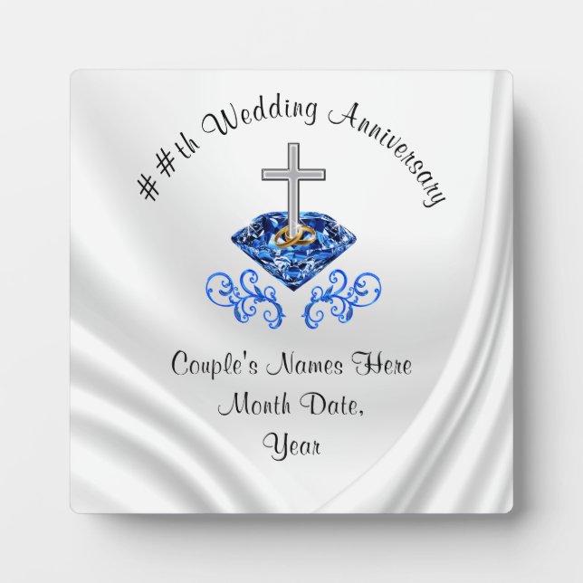 Plaque Photo Custom CHRISTIAN Wedding Anniversary Venin Ideas (Devant)