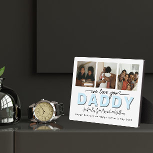 Plaque Photo Custom Elegant Nous vous aimons Papa Photo collage