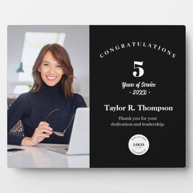 Plaque Photo Custom Employee Recognition Photo 5 Year service  (Devant)