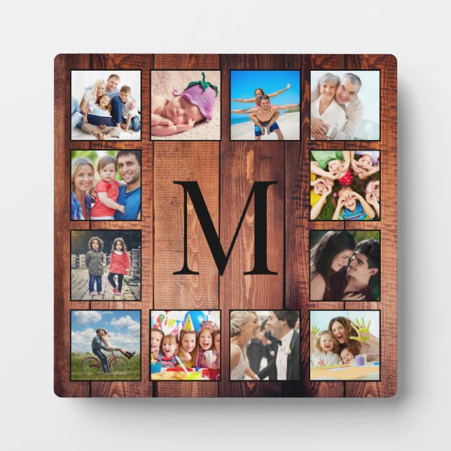 Plaque Photo Custom Family Photo Collage Reclaimed Wood (Devant)