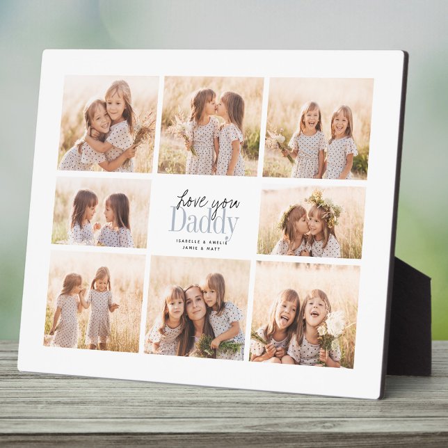 Plaque Photo Custom Love You Papa Fête des pères Photo Collage (Créateur téléchargé)