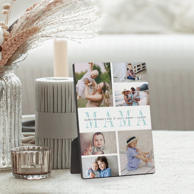 Plaque Photo Custom Mama Fête des mères Enfants Photo Collage (Créateur téléchargé)