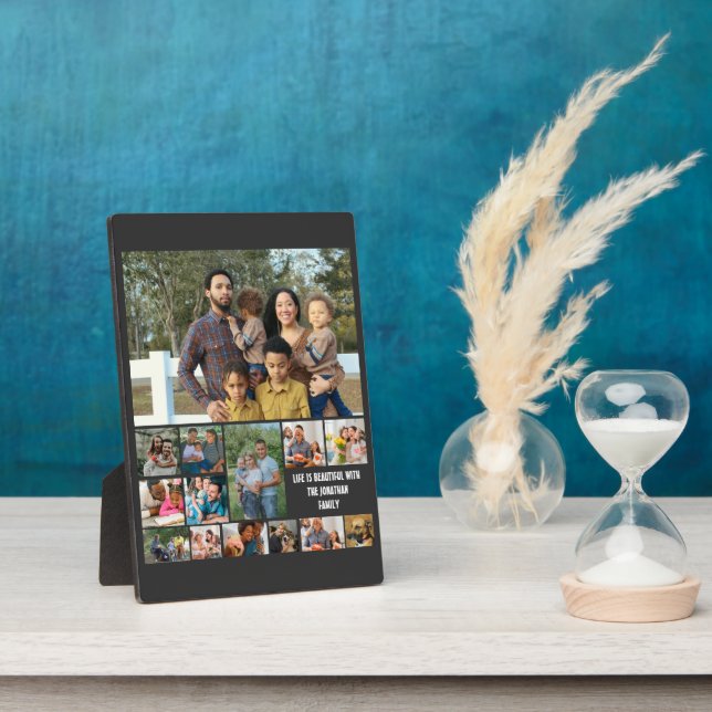 Plaque Photo Custom Modern Family 14 Photo Collage Modèle (Côté)