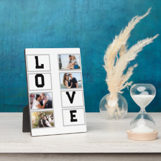 Plaque Photo Custom Modern Valentine's Day 4 Photo Collage