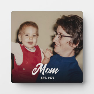 Plaque Photo Custom Mom Established Modern Script