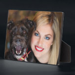 Plaque Photo Custom Photo<br><div class="desc">Design your own photo plaque. Easily replace this sample photo with your photo with your own character and beloved subjects. This sample of a woman and her beloved pet.</div>
