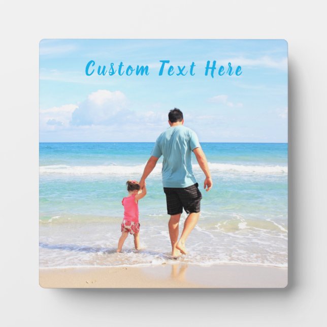 Plaque Photo Custom Photo et texte - Your Own Design - Pour pap (Devant)
