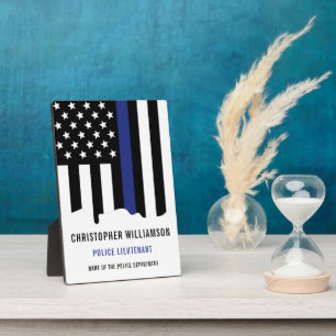 Plaque Photo Custom Police Officer Thin Blue Line Police