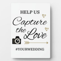 Custom Wedding Hashtag Sign with Easel – Tabletop 