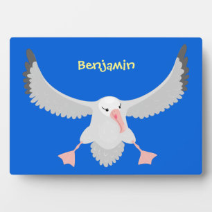 Plaque Photo Cute albatross bird flying cartoon illustration