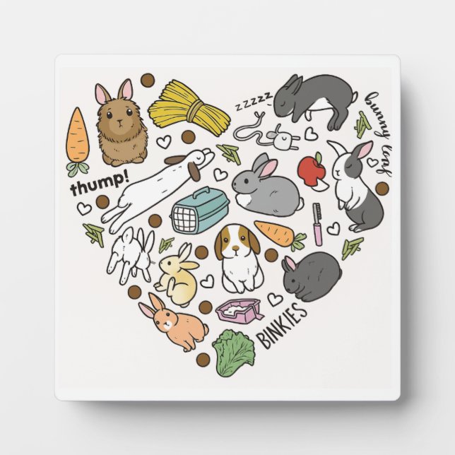 Plaque Photo  Cute Bunny Bunnies Reusable friendly Bunny Lover (Devant)