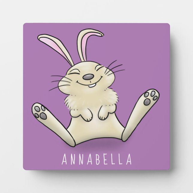 Plaque Photo Cute bunny rabbit cartoon illustration (Devant)