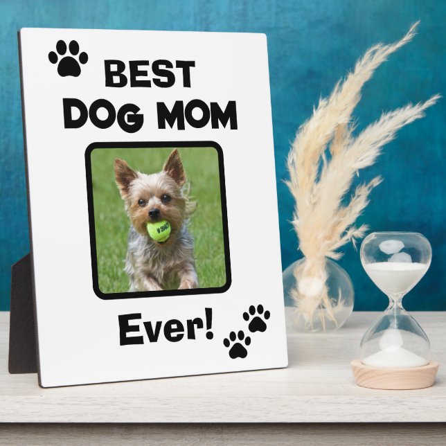 Plaque Photo Cute Customize Best Pet Dog Cat Mom Mum Ever (Côté)