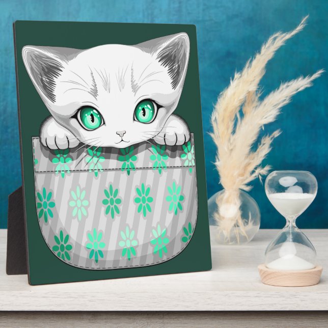 Plaque Photo Cute de chat et pointe joueuse à partir d'une poch (Côté)