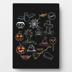 Plaque Photo Cute Halloween Halloween Boo Citrouille