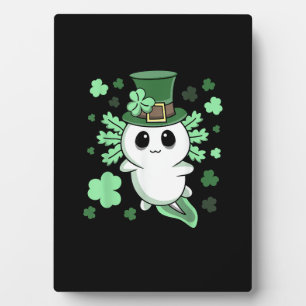 Plaque Photo Cute Kawaii Irish St. Patrick's Day Axolotl T-Shir