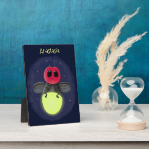 Plaque Photo Cute lightning bug firefly cartoon illustration