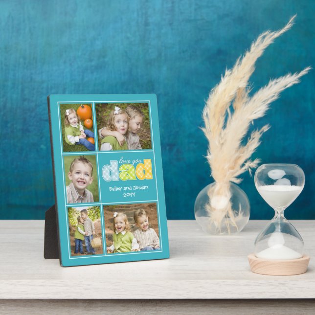 Plaque Photo Cute Love You Dad Collage Photo Fête des pères (Côté)