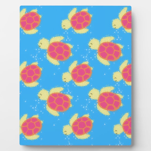 Plaque Photo Cute Motif de tortue de mer (Devant)