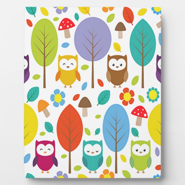 Plaque Photo Cute Owl (Devant)
