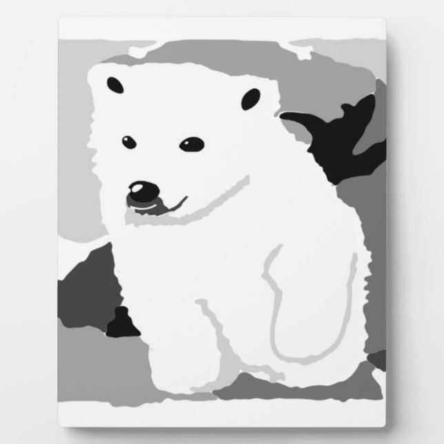 Plaque Photo Cute Polar ours art cadeaux et accessoires (Devant)