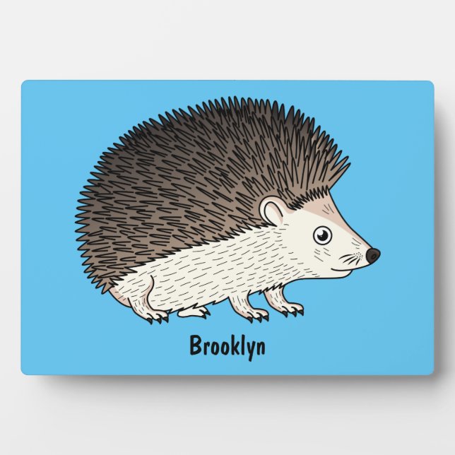 Plaque Photo Cute prickly hedgehog cartoon (Devant)