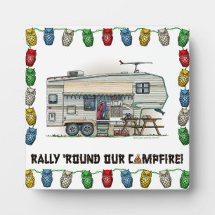 Plaque Photo Cute RV Camper 5e roues Vintage Trailer de voyage