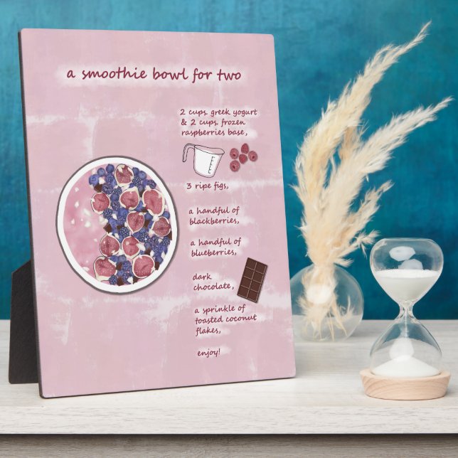 Plaque Photo Cute Valentine's Day Smoothie For Two Recipe Art (Côté)