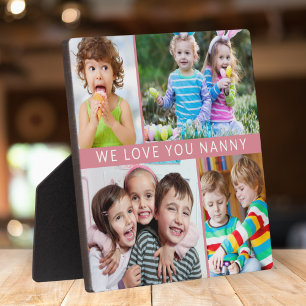 Plaque Photo Cute We Lote Nanny 4 Photo Collage Rose