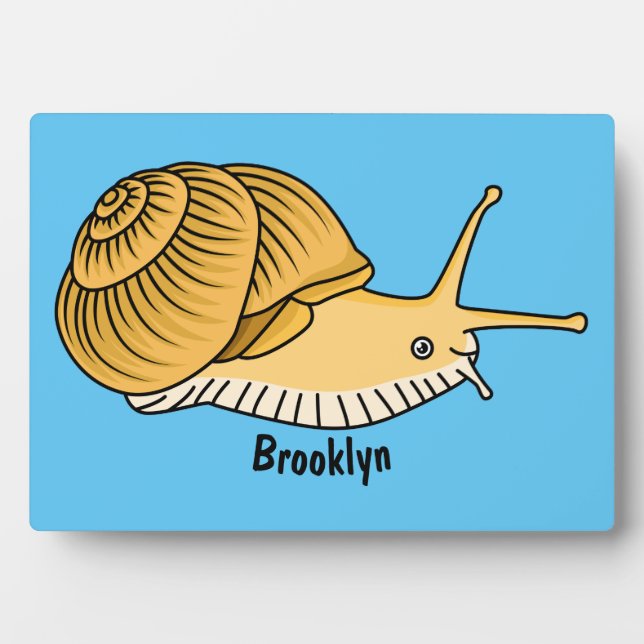 Plaque Photo Cute yellow snail cartoon (Devant)