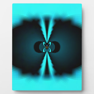 Plaque Photo Cyan et Black Abstrait Art Print