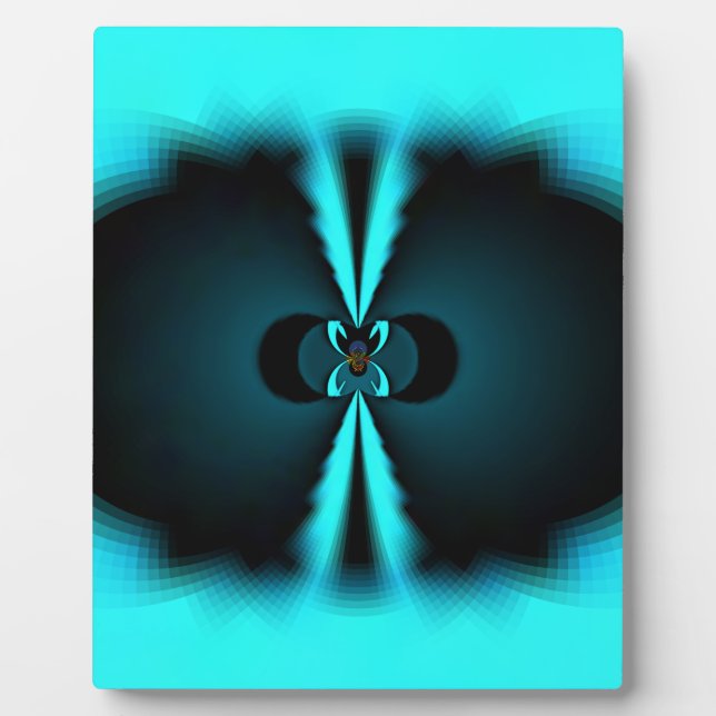 Plaque Photo Cyan et Black Abstrait Art Print (Devant)