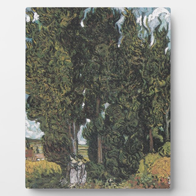 Plaque Photo Cypress Trees par Van Gogh (Devant)