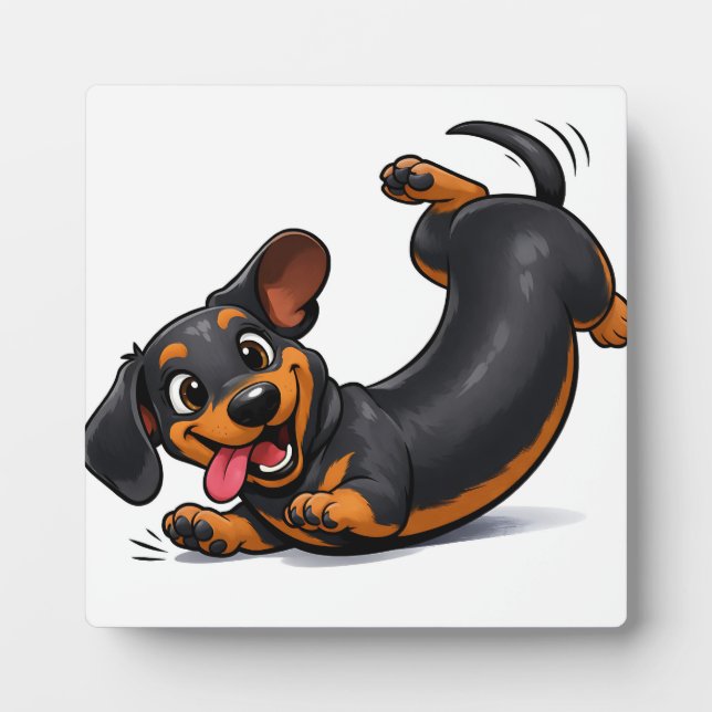 Plaque Photo Dachshund chiot joueur  (Devant)