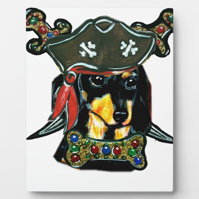 Plaque Photo Dachshund Pirate (Devant)