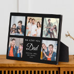Plaque Photo DAD Photo Famille personnalisée Fête des pères Col<br><div class="desc">Cette douce plaque de collage photo WE LOVE YOU PAD va sûrement égayer le jour de l'impressionnant papa dans votre vie. Customisez avec vos 5 photos préférées et message avec année et noms. Le design de typographie de script moderne fait un cadeau parfait et élégant pour la Fête des pères...</div>
