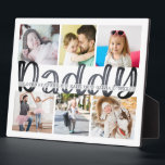 Plaque Photo DADDY 6 Photo Collage Gray Custom Texte 8x10 Plaqu<br><div class="desc">Create a keepsake photo collage display for a father with 6 pictures, the title DADDY in a modern, fun printed type and personalized with your custom message in gray. PHOTO TIP: For fatest/best results, choose a photo with the subject in the middle and/or pre-crop it into a similar shape as...</div>