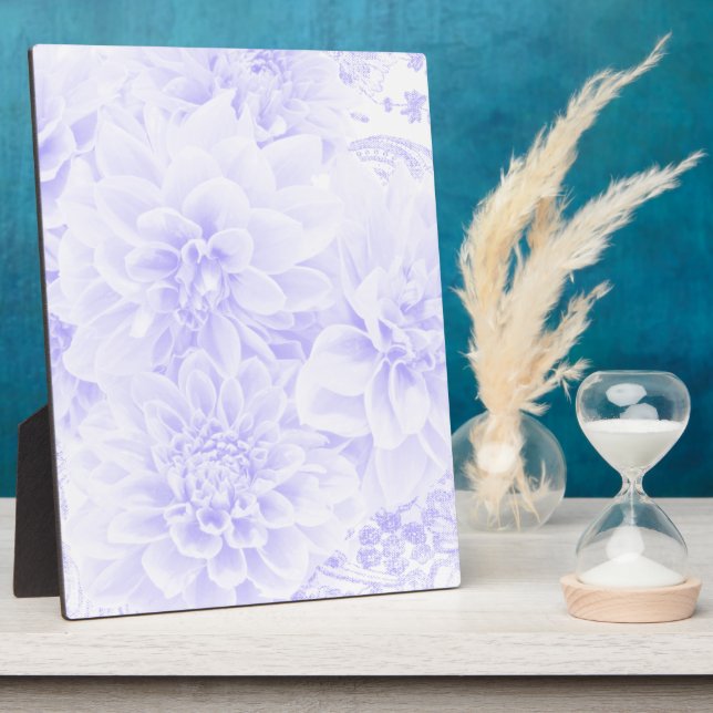 Plaque Photo Dahlias En Bleu (Côté)