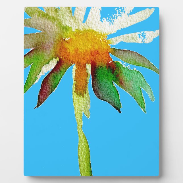 Plaque Photo Daisy Blue Modern Art flower (Devant)